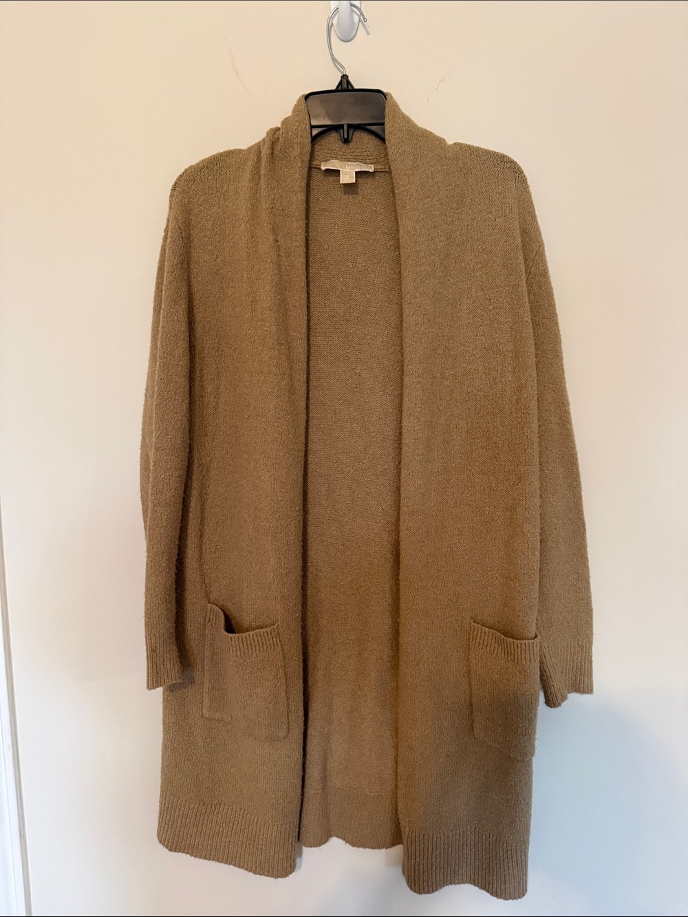 Michael Kors Open-Front Cardigan in Camel Brown